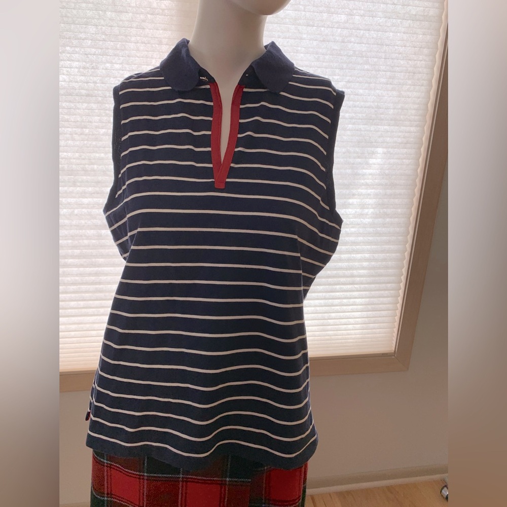 Ralph Lauren Women’s Navy/red/white  Active wear Sport Tee Size M Like New